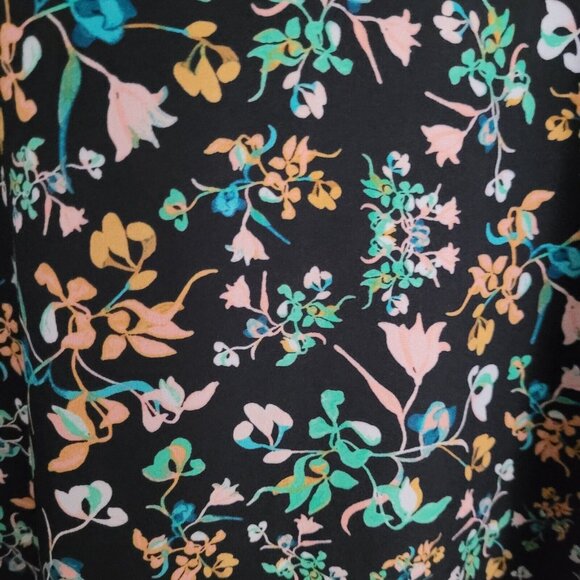 BCBG Generation Floral Print Blouse Womens Size S Ruffle V-Neck Tie Flowy - Picture 7 of 8